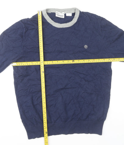 Timberland Men's Blue Crew Neck Knit Jumper Size S Regular Fit