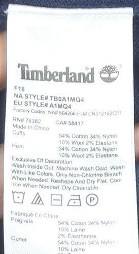 Timberland Men's Blue Crew Neck Knit Jumper Size S Regular Fit