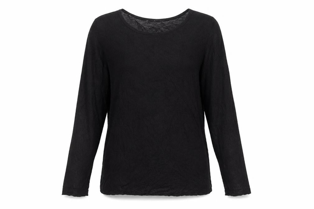 Womens UK Size M Mango Black Basic T-Shirt