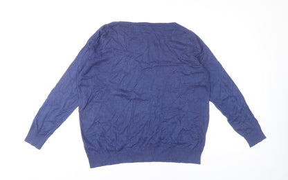 Debenhams Women Blue Size 18 Crew Neck Pullover Jumper