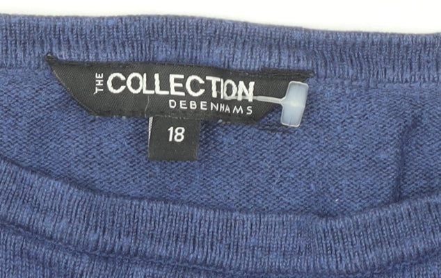 Debenhams Women Blue Size 18 Crew Neck Pullover Jumper