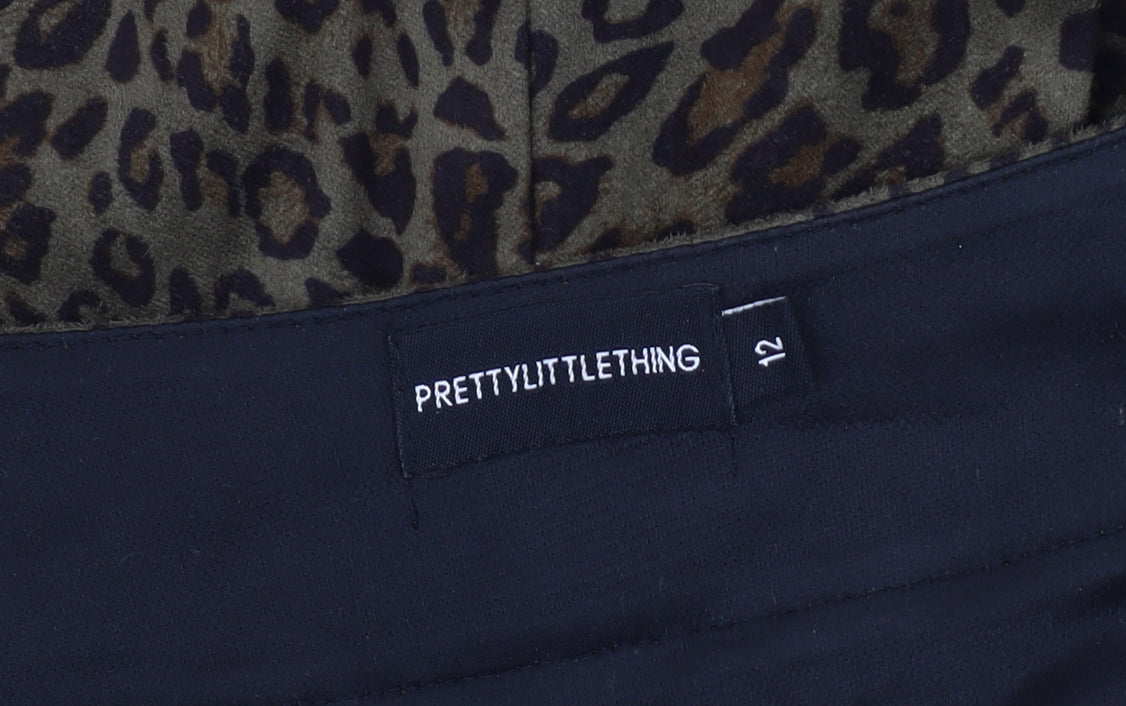 PrettyLittleThing Women’s Brown Animal Print V-Neck Playsuit Size 12