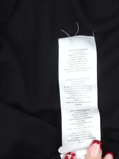 Boohoo Women’s Black Midi Empire Waist Puff Sleeve Dress Size 14