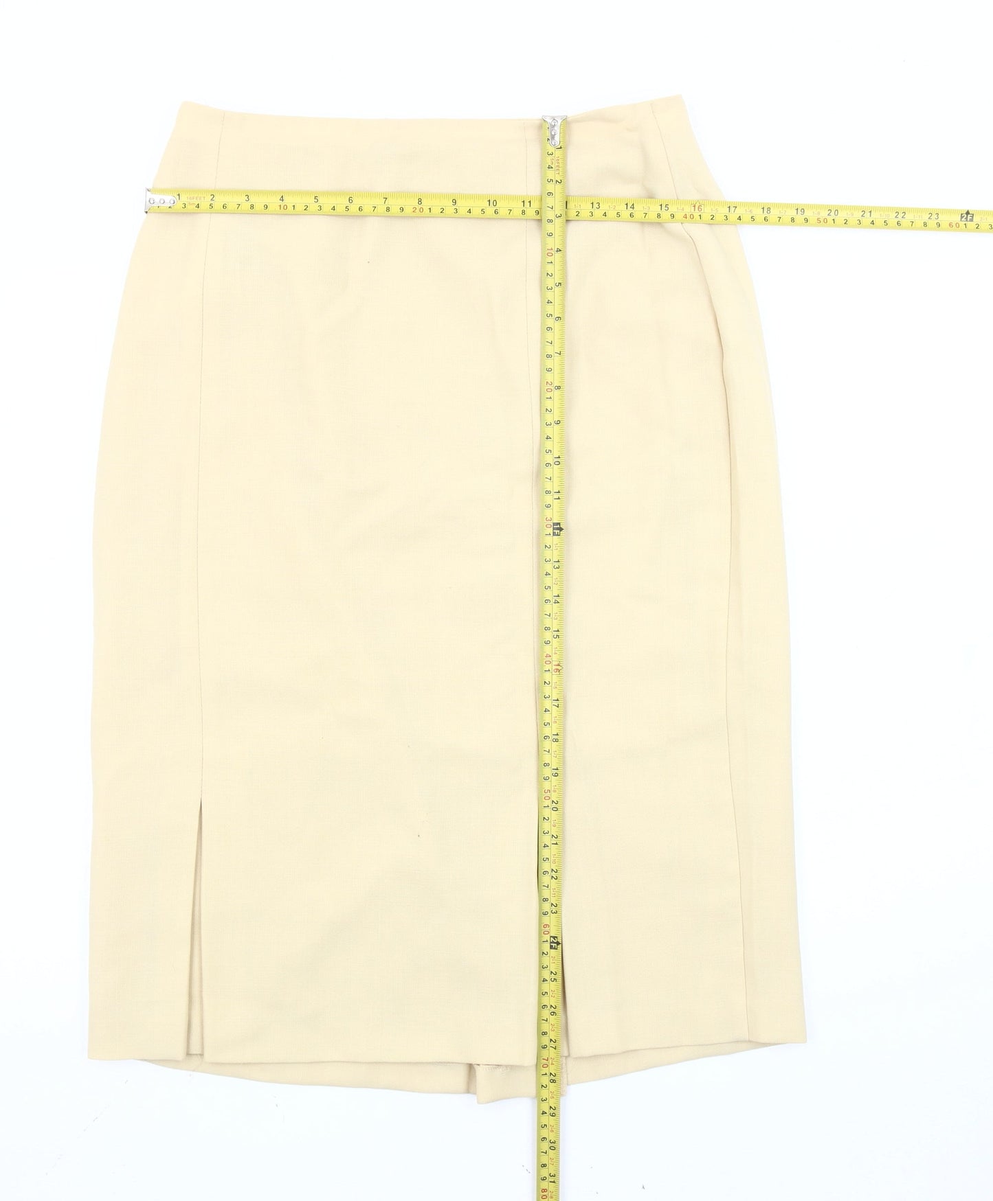 Marks and Spencer Women’s Beige Wool Blend Pencil Skirt UK 16