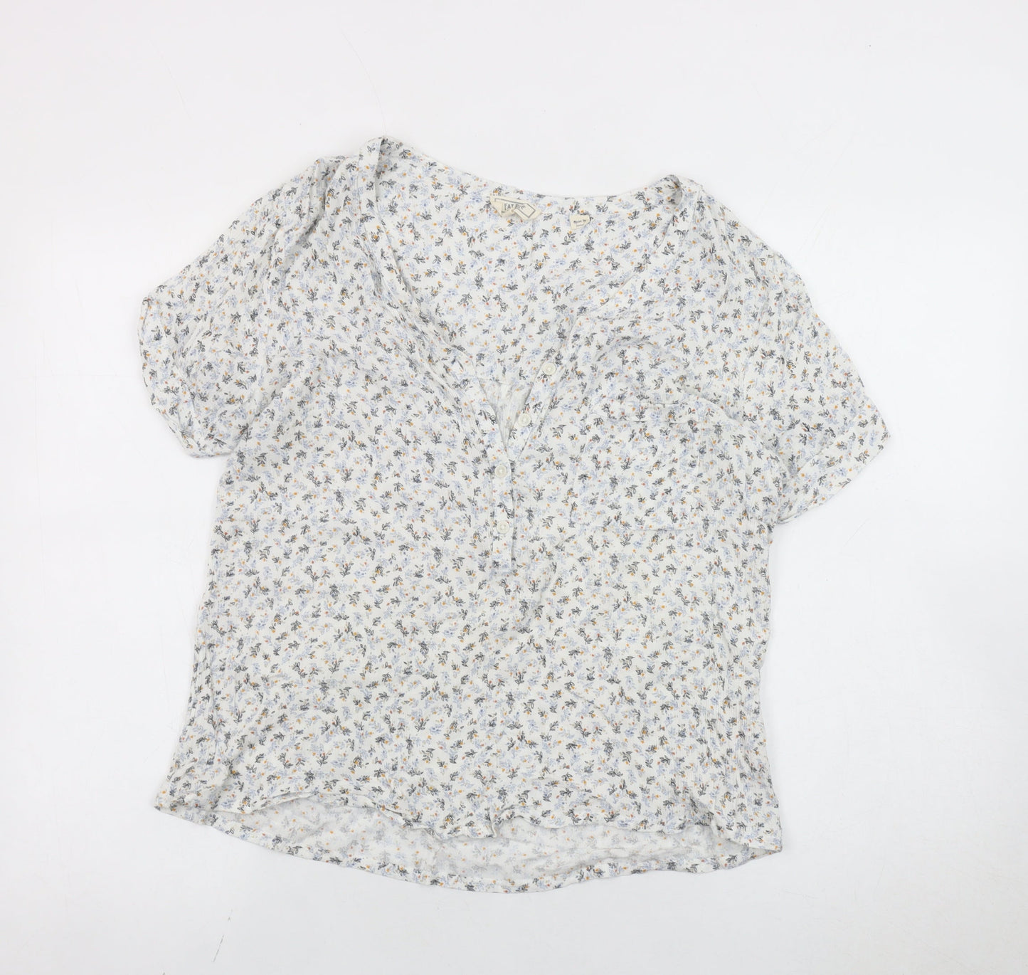 Womens UK Size 10 Fat Face White Basic Blouse