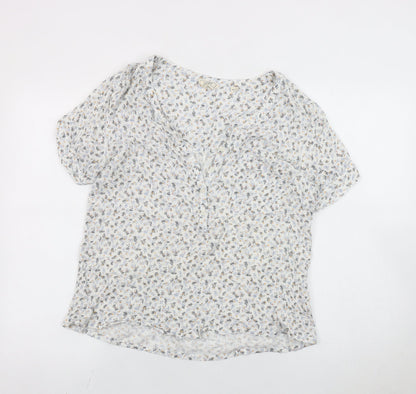 Womens UK Size 10 Fat Face White Basic Blouse
