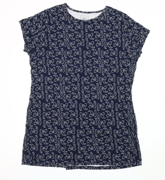 Matalan Women’s Blue Bow Print Cotton T-Shirt XL Casual