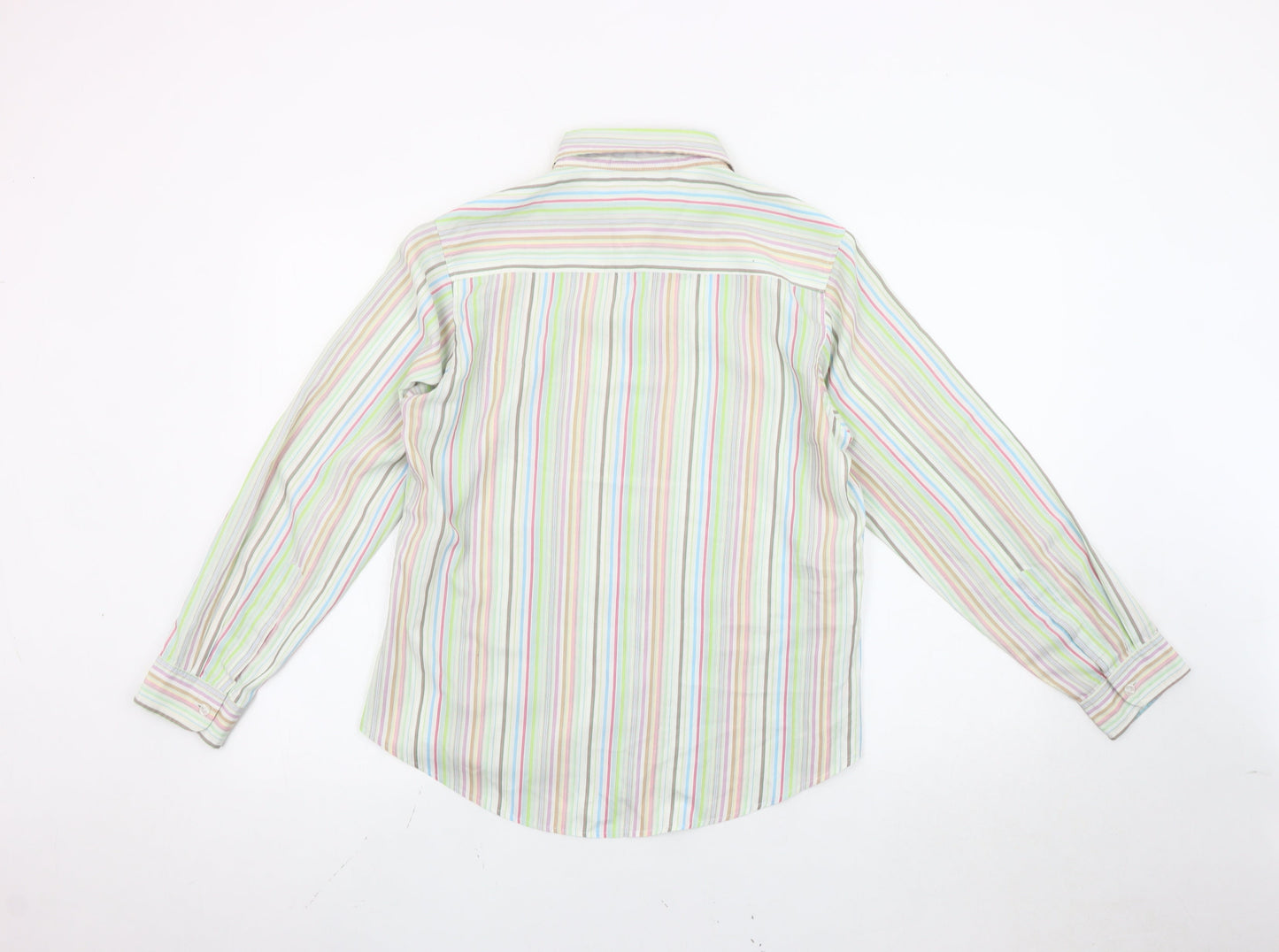 ROWLANDS Womens Multicoloured Striped Long Sleeve Button-Up Shirt M