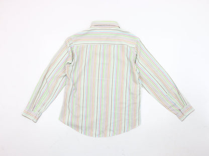 ROWLANDS Womens Multicoloured Striped Long Sleeve Button-Up Shirt M