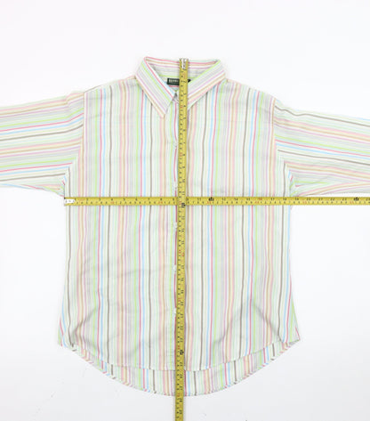 ROWLANDS Womens Multicoloured Striped Long Sleeve Button-Up Shirt M