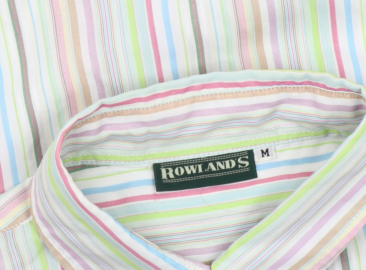 ROWLANDS Womens Multicoloured Striped Long Sleeve Button-Up Shirt M