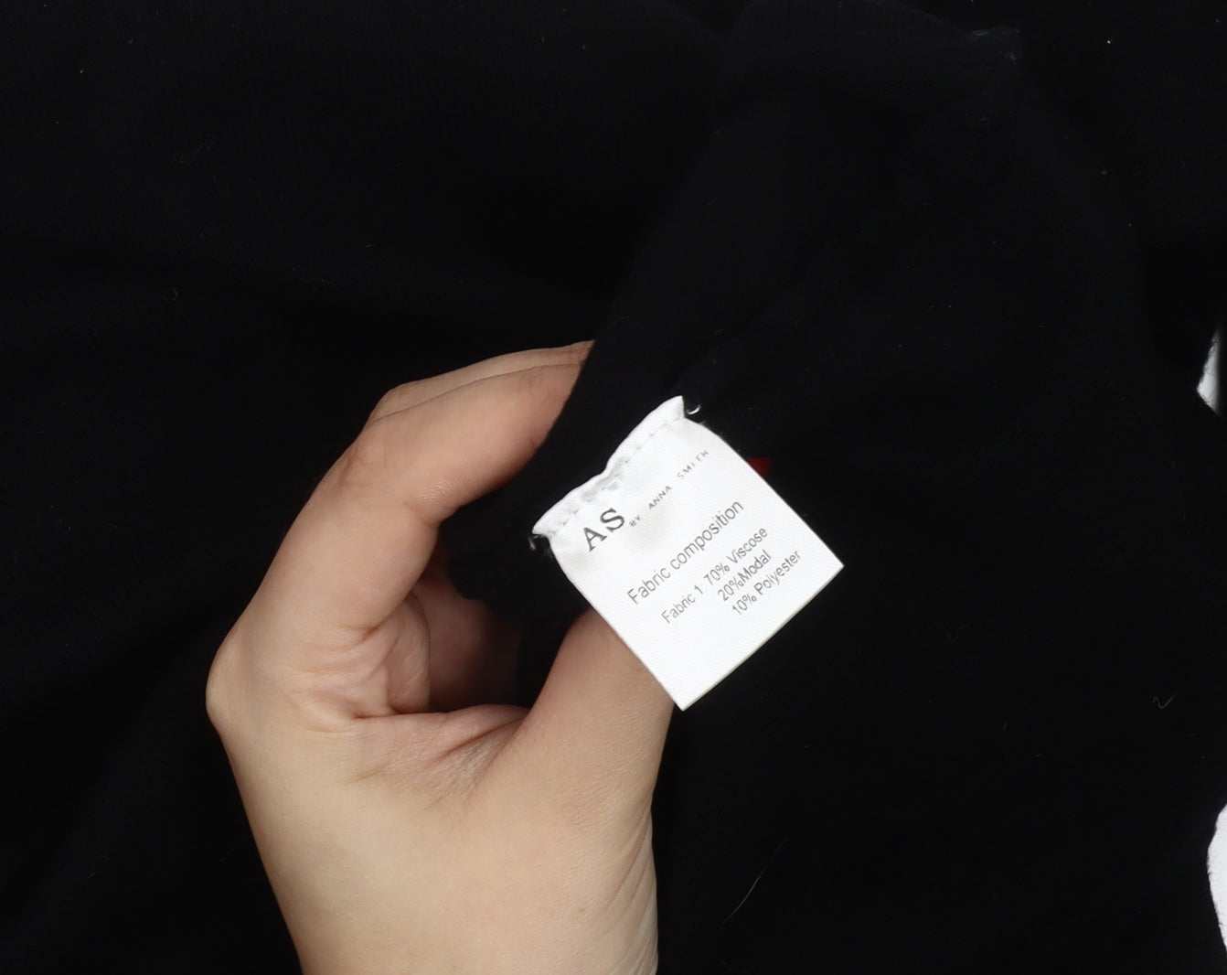 Anna Smith Women's Black Bell Sleeve Crew Neck Jumper Size S