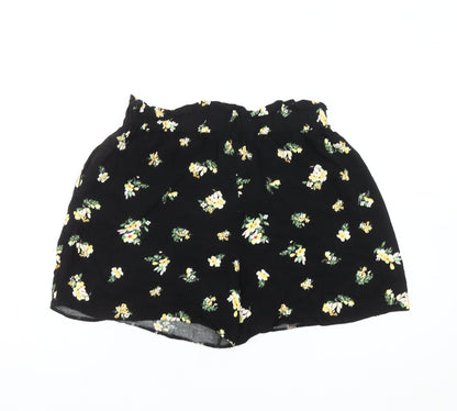 Dorothy Perkins Women’s Black Floral Paperbag Shorts Size 12