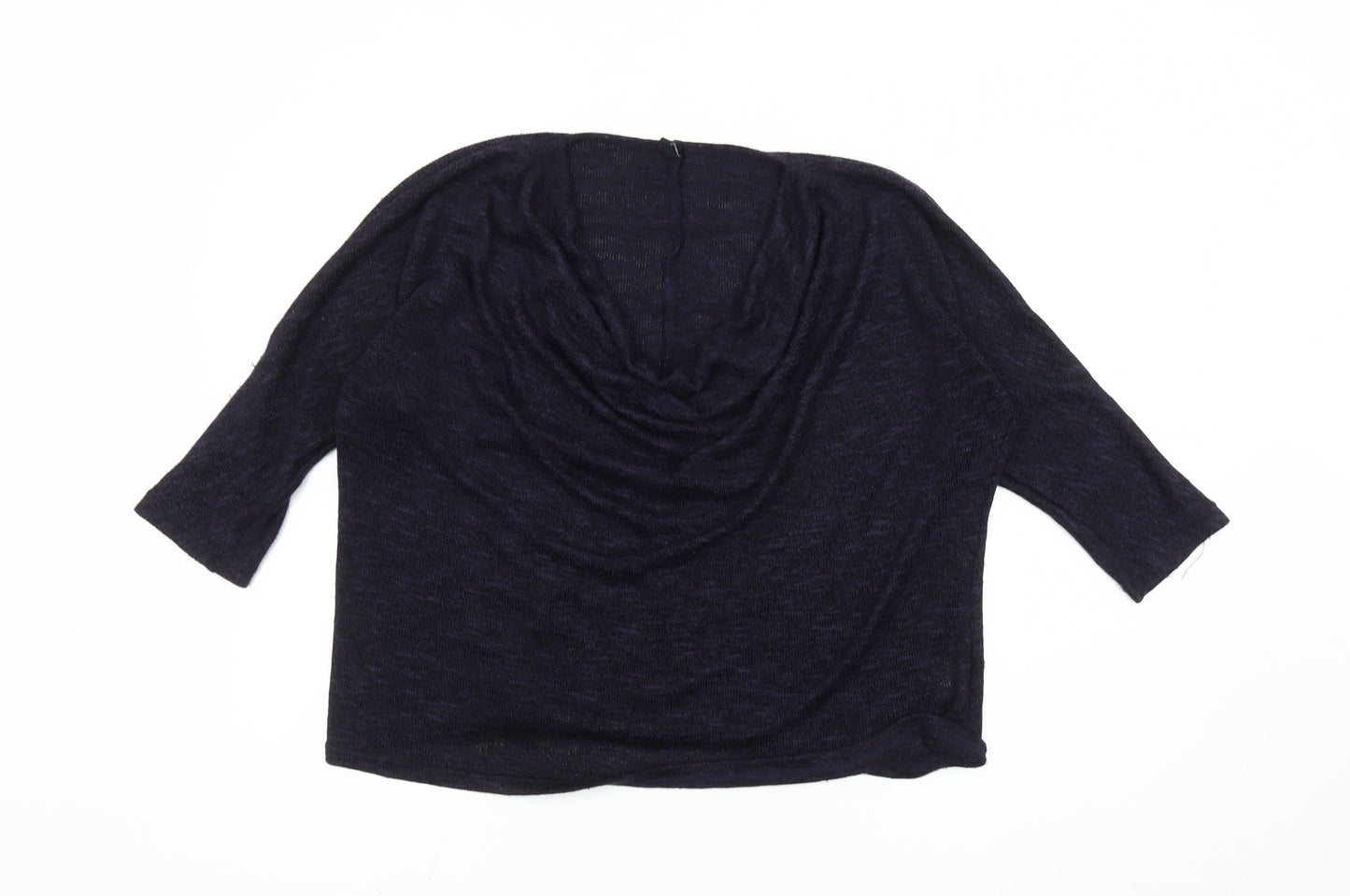 b.young Women's Blue XL Cowl Neck 3/4 Sleeve Pullover Jumper