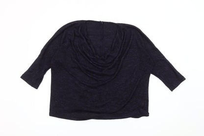 b.young Women's Blue XL Cowl Neck 3/4 Sleeve Pullover Jumper