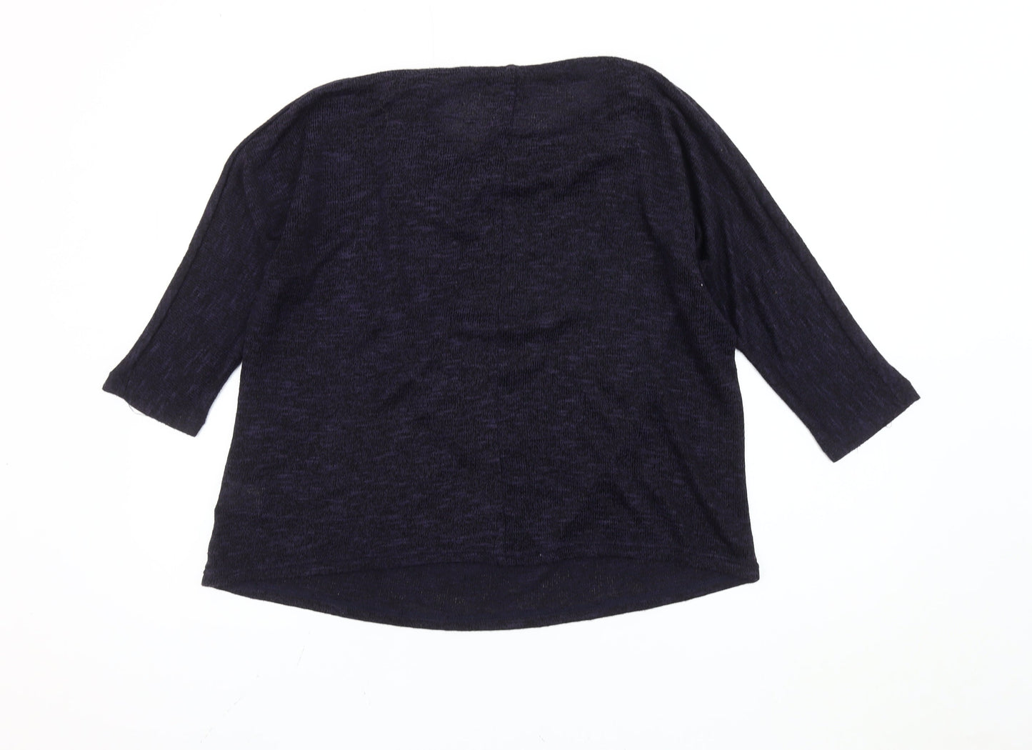 b.young Women's Blue XL Cowl Neck 3/4 Sleeve Pullover Jumper