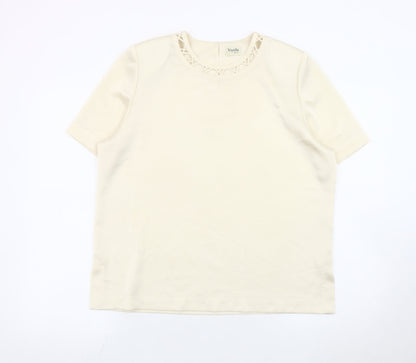 Womens UK Size 12 Viyella Ivory Basic Blouse