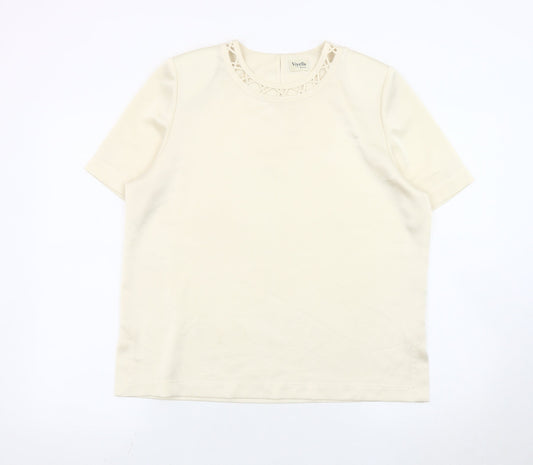 Womens UK Size 12 Viyella Ivory Basic Blouse