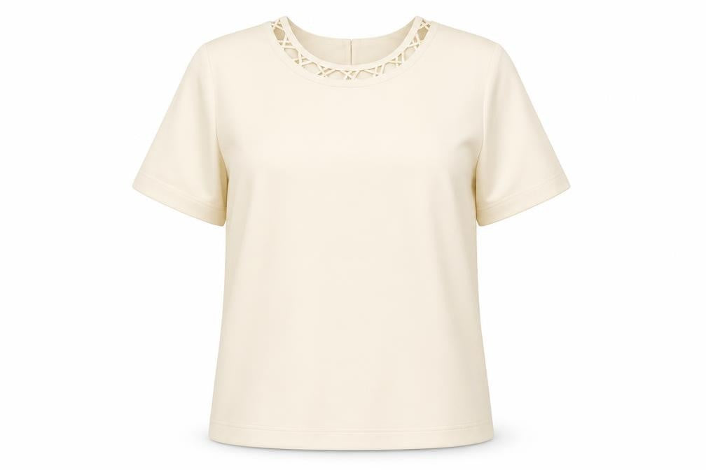 Womens UK Size 12 Viyella Ivory Basic Blouse