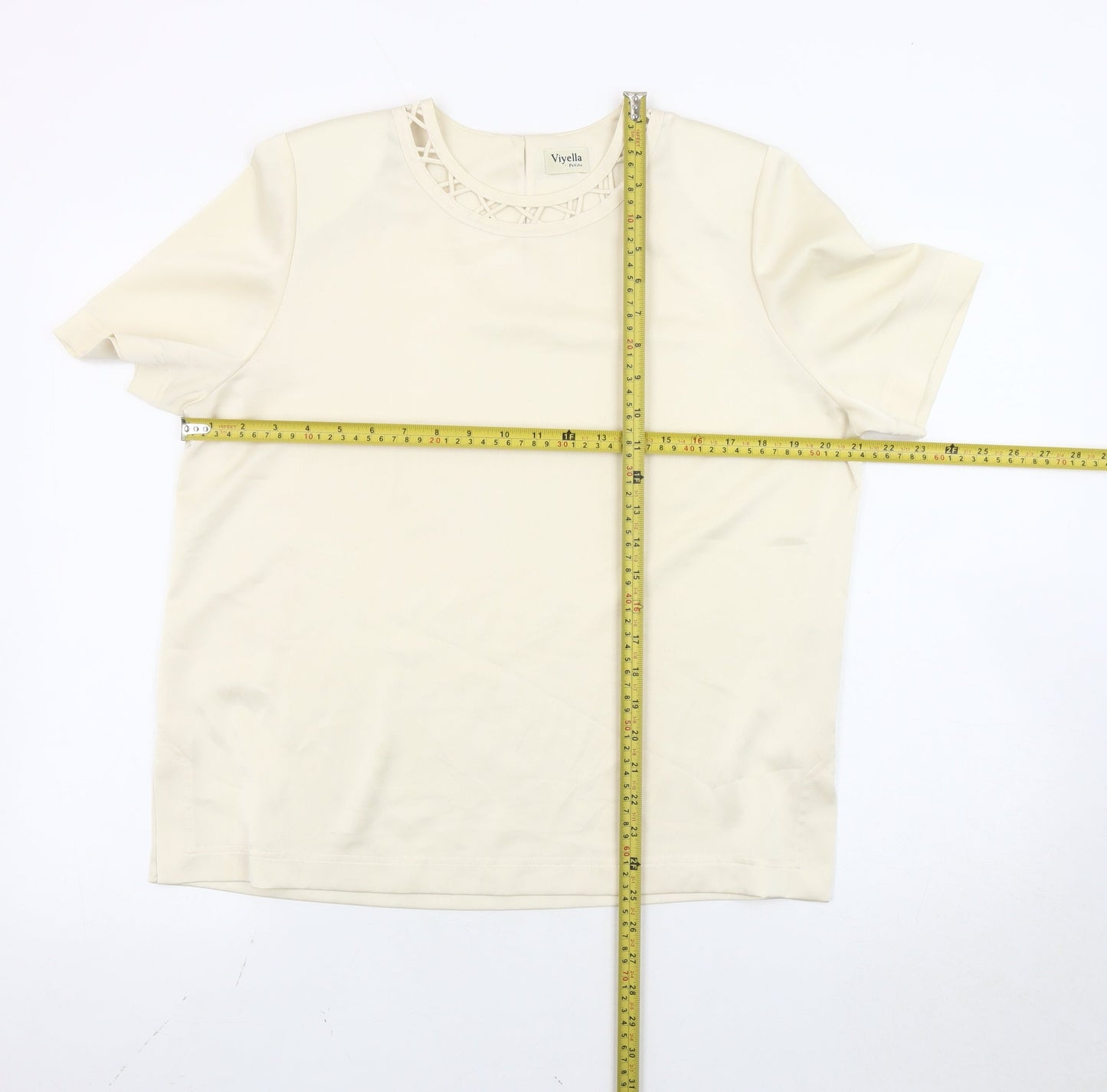 Womens UK Size 12 Viyella Ivory Basic Blouse