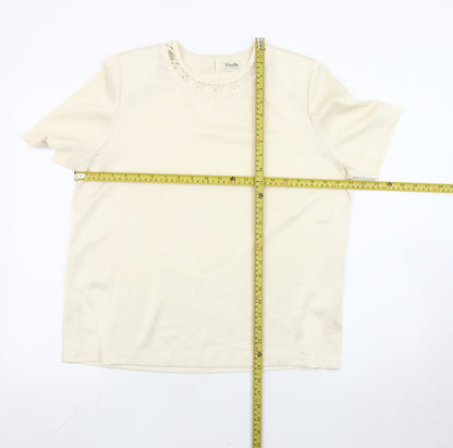 Womens UK Size 12 Viyella Ivory Basic Blouse