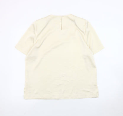 Womens UK Size 12 Viyella Ivory Basic Blouse
