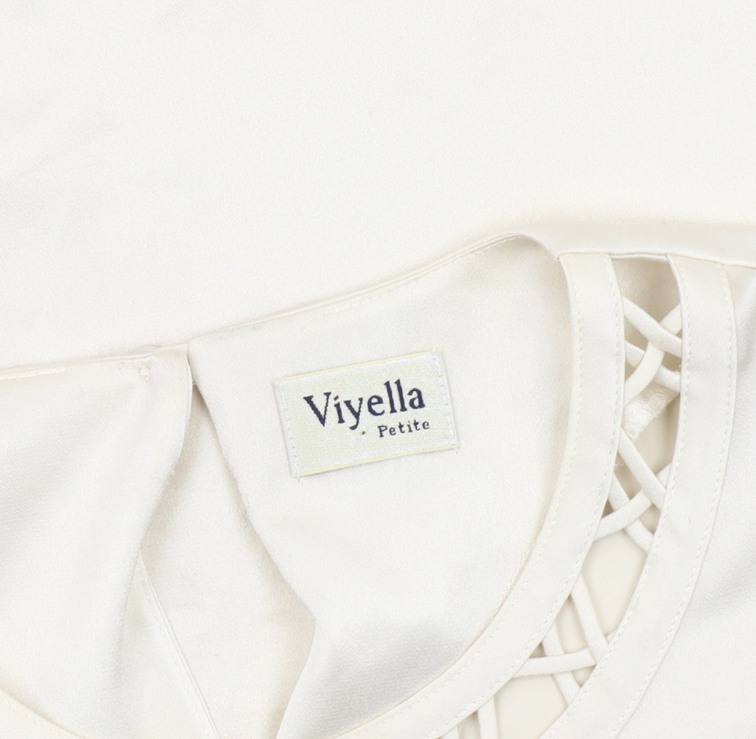Womens UK Size 12 Viyella Ivory Basic Blouse