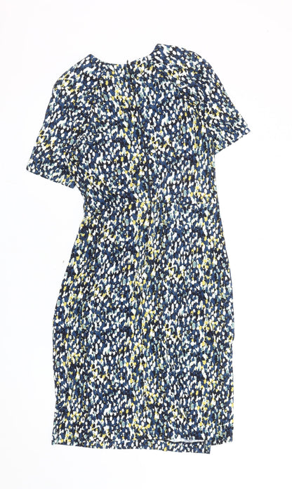 Jigsaw Women’s Multicoloured M Sheath Knee Length Ruched Dress