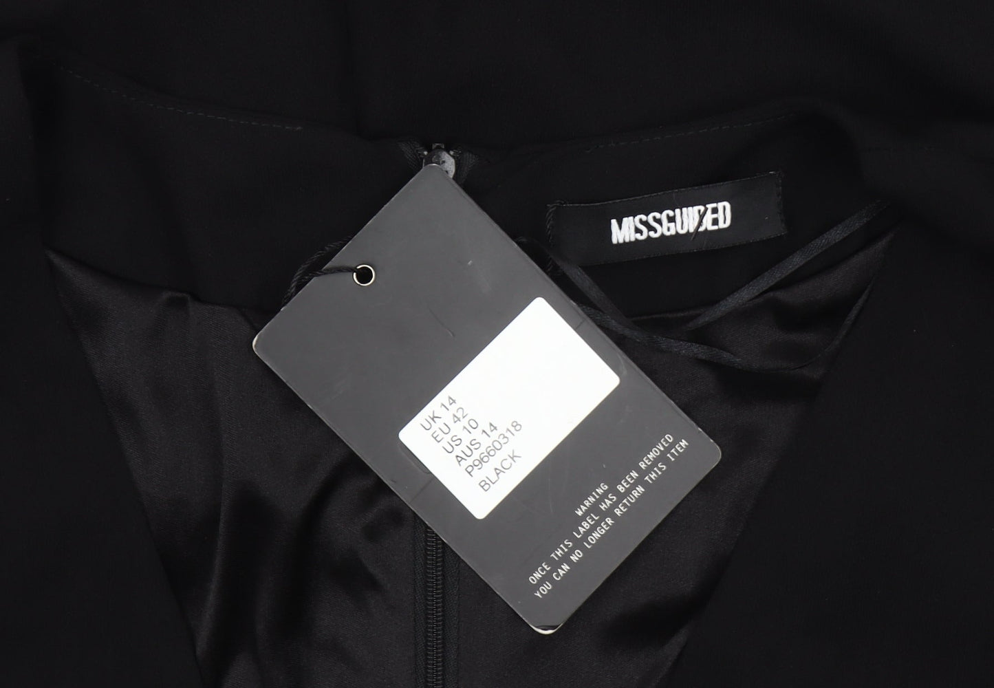 Missguided Women Black Size 14 V-Neck Long Sleeve Playsuit Polyester