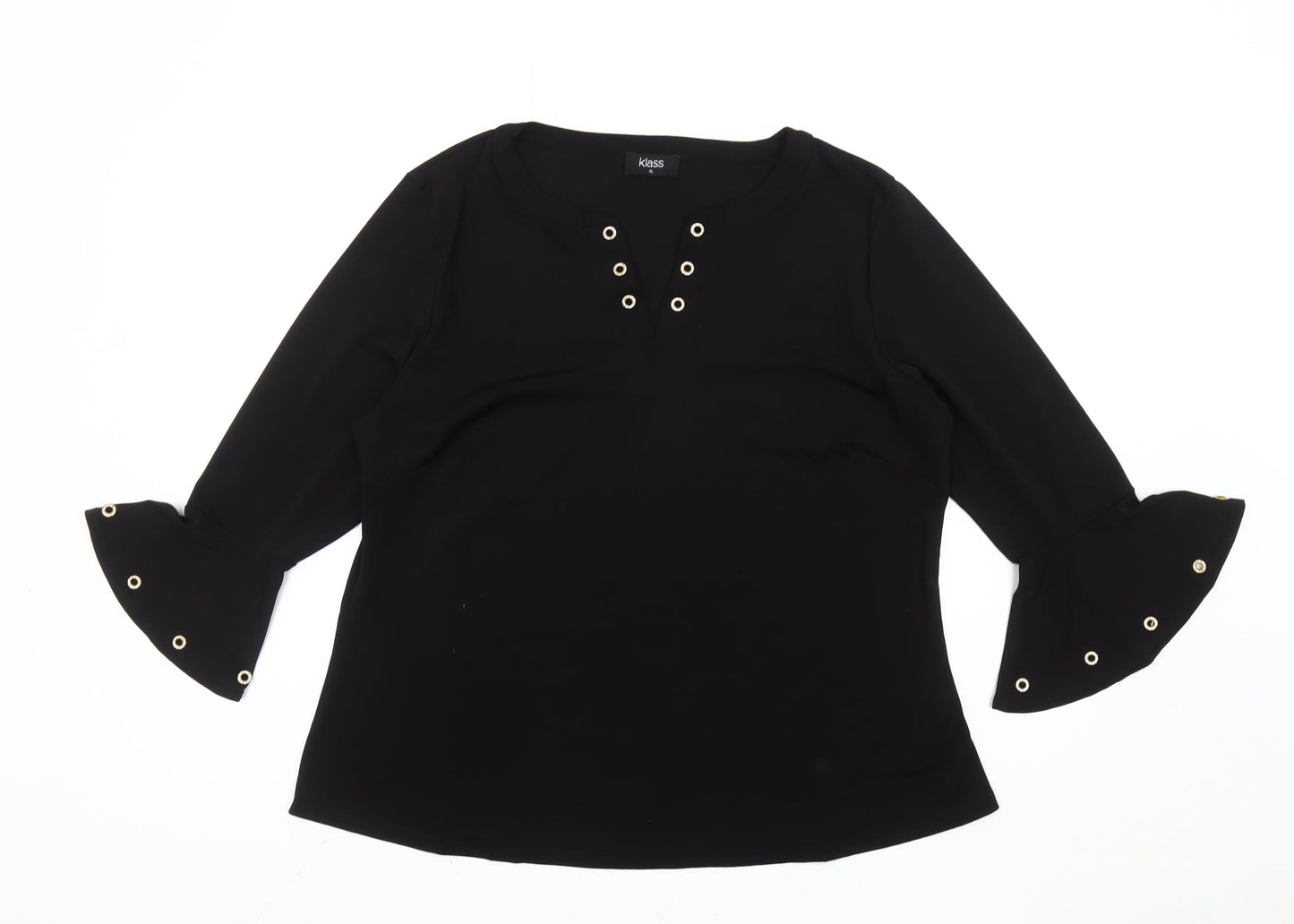 Womens UK Size XL Klass Black Basic Blouse