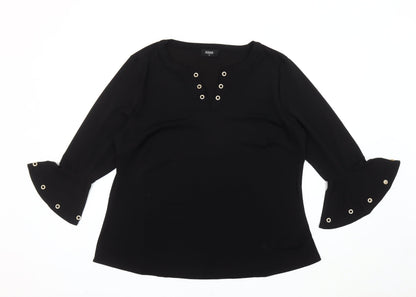 Womens UK Size XL Klass Black Basic Blouse