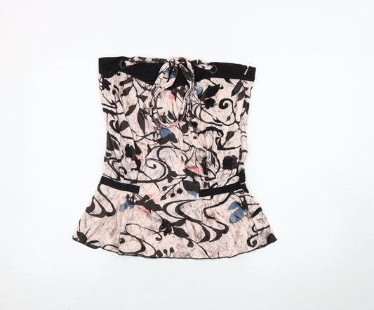 Firetrap Women’s Multicoloured Floral Halter Camisole Top M Viscose Silk