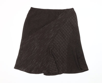 Marks and Spencer Women’s Brown Check A-Line Midi Skirt Size 16
