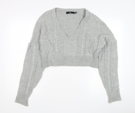 Womens UK Size 10 Missguided Grey Pullover Jumper