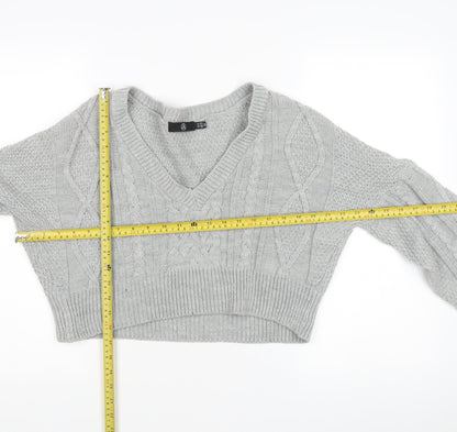 Womens UK Size 10 Missguided Grey Pullover Jumper
