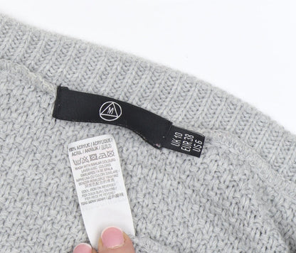 Womens UK Size 10 Missguided Grey Pullover Jumper