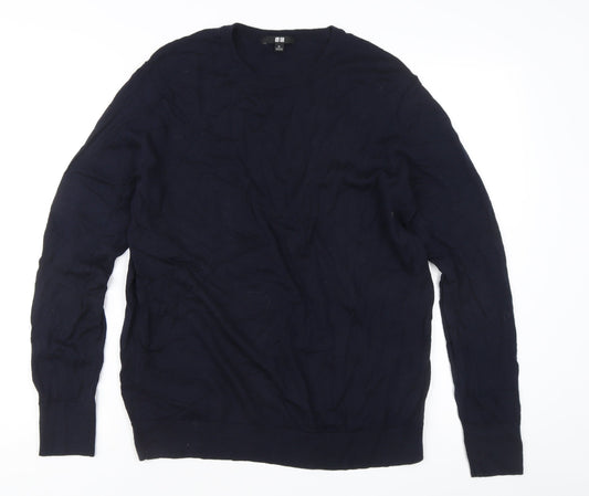 Uniqlo Men’s Blue Wool Crew Neck Pullover Jumper XL