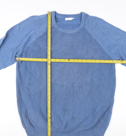Cotton Traders Men’s Blue 2XL Crew Neck Cotton Jumper