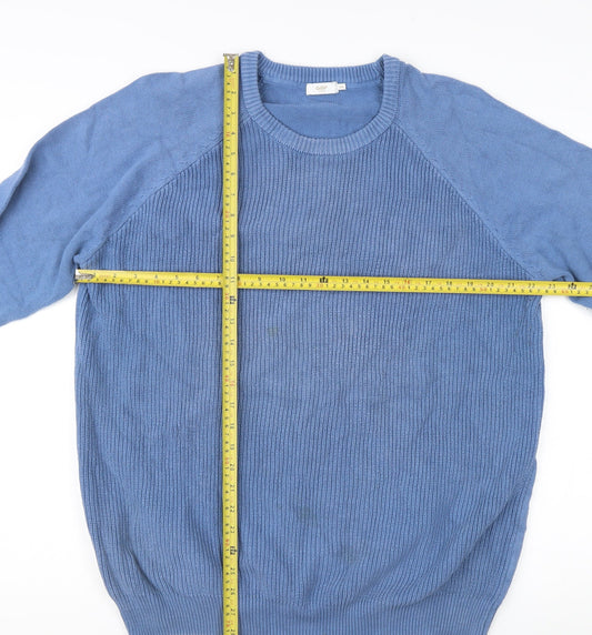 Cotton Traders Men’s Blue 2XL Crew Neck Cotton Jumper