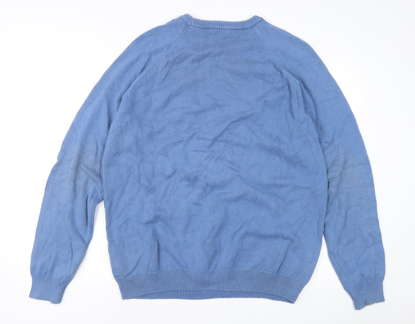 Cotton Traders Men’s Blue 2XL Crew Neck Cotton Jumper