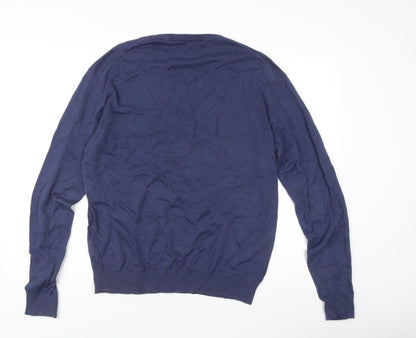 U.S. Polo Assn. Men’s Blue Cotton V-Neck Pullover Jumper XL