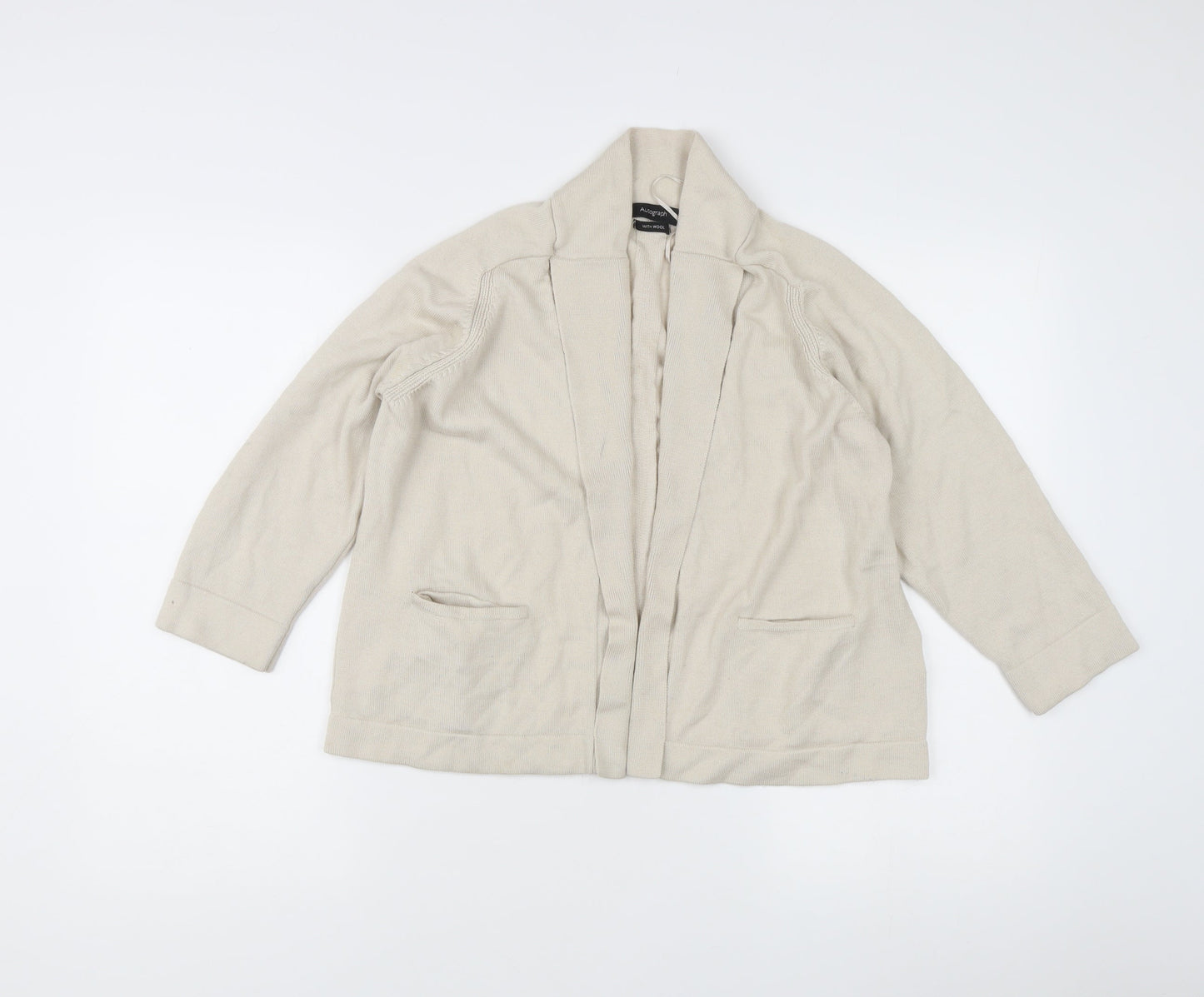 Womens UK Size 16 Marks and Spencer Beige Cardigan Jumper