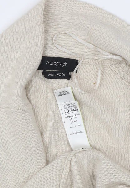 Womens UK Size 16 Marks and Spencer Beige Cardigan Jumper