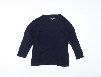 Austin Reed Women’s Blue M Cardigan Tight-Knit 3/4 Sleeve Raglan