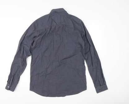 Jack & Jones Men’s Blue Check Slim Fit Cotton Shirt M Long Sleeve