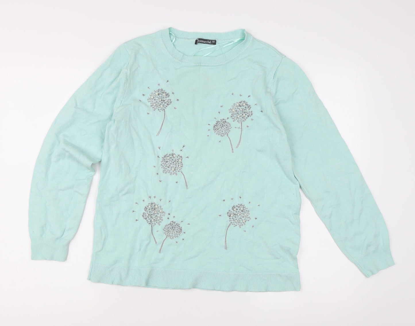 Womens UK Size 12 Bonmarché Green Pullover Jumper