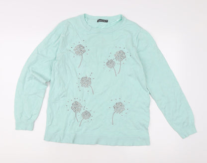 Womens UK Size 12 Bonmarché Green Pullover Jumper