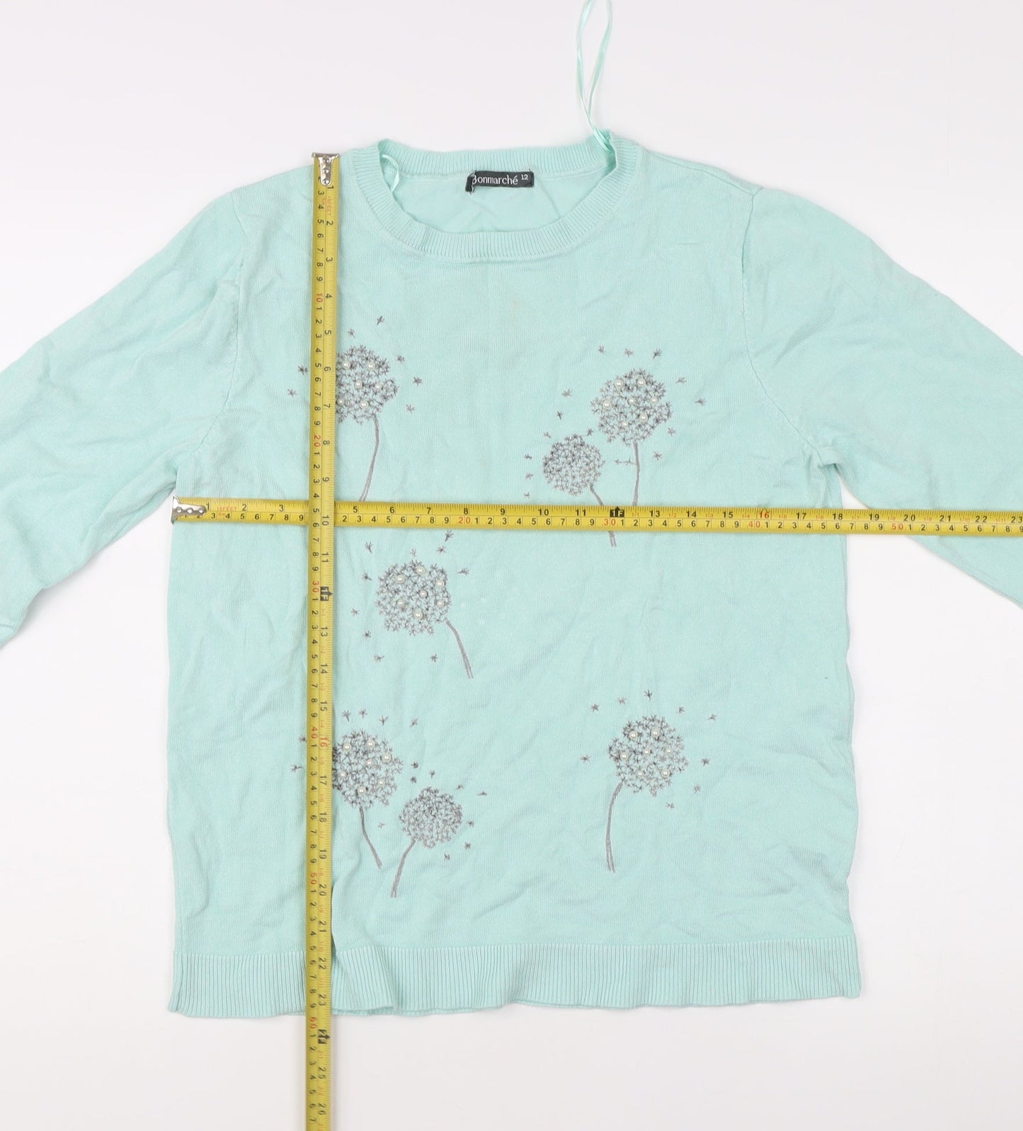 Womens UK Size 12 Bonmarché Green Pullover Jumper