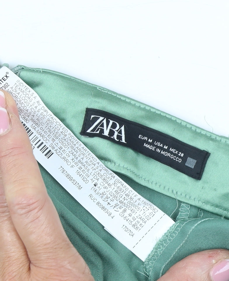 Womens UK Size 12 Zara Straight & Pencil Satin Skirt