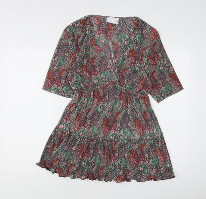 ASOS DESIGN Women's Multicoloured Floral Fit & Flare Dress Size 10